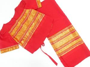 リサイクル　横段模様織出し民族衣装